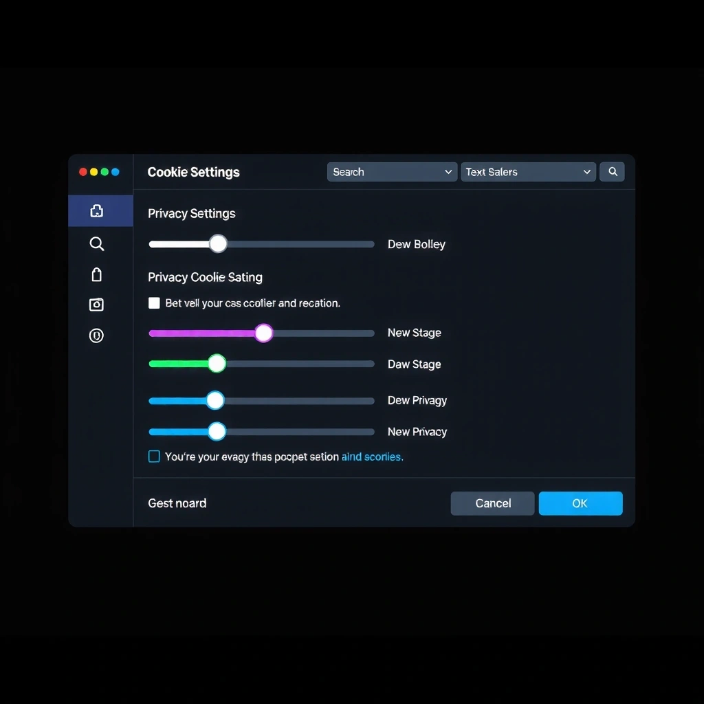Dashboard de configuración de cookies