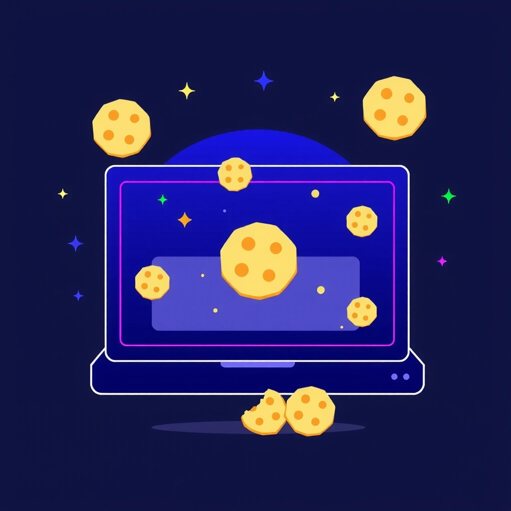 Ilustración conceptual de cookies digitales