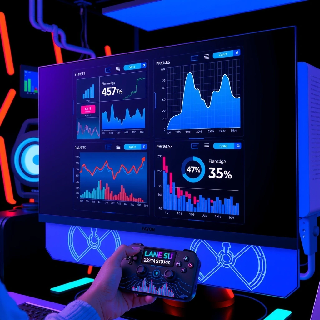Ilustración de gaming y finanzas